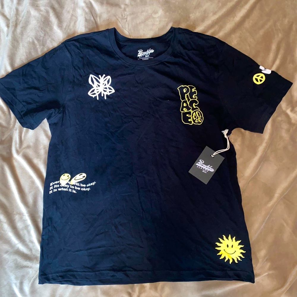 NWT black graffiti style t shirt